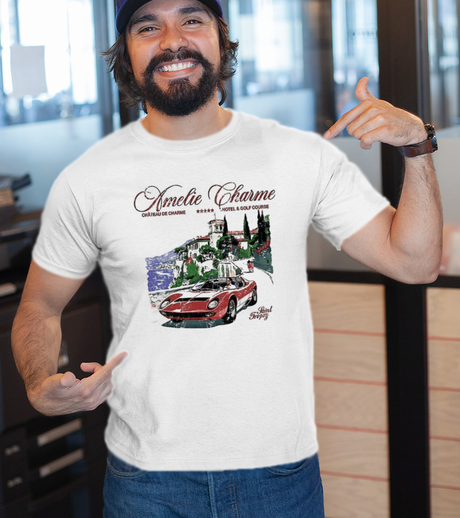Amelie Charme Chateau Du Charme Saint Tropez Hotel And Golf Course Vintage Car Scenic T-Shirt
