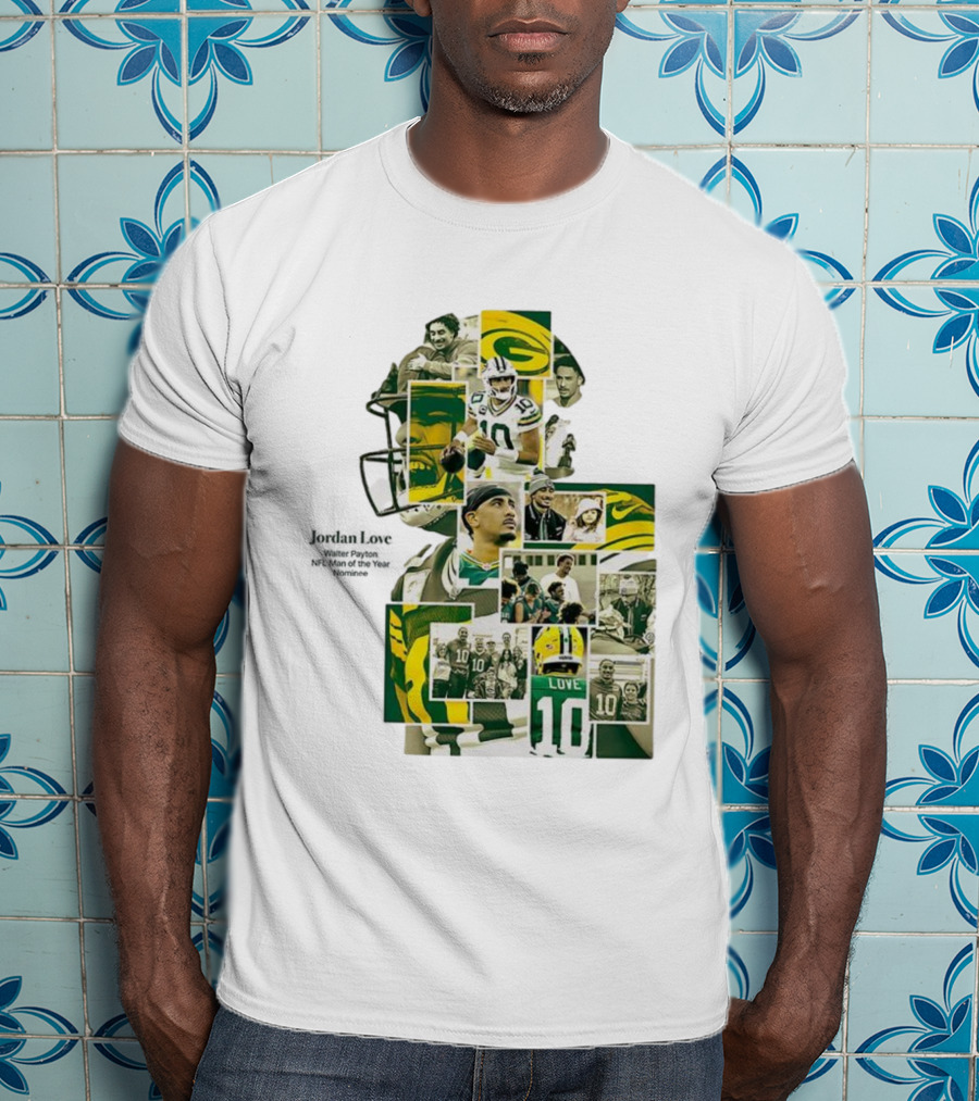 Jordan Love Green Bay Packers NFL Man Of The Year Nominee Collage T-Shirt