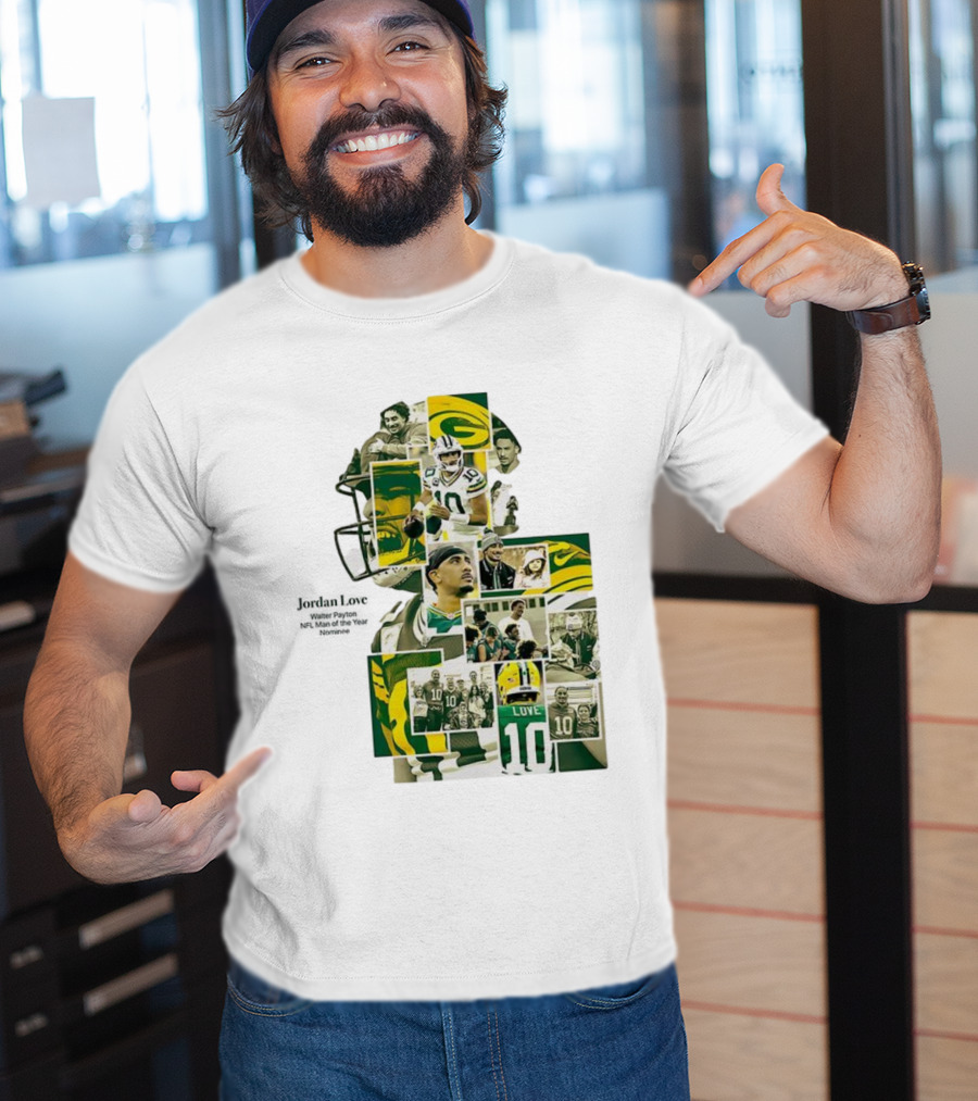 Jordan Love Green Bay Packers NFL Man Of The Year Nominee Collage T-Shirt