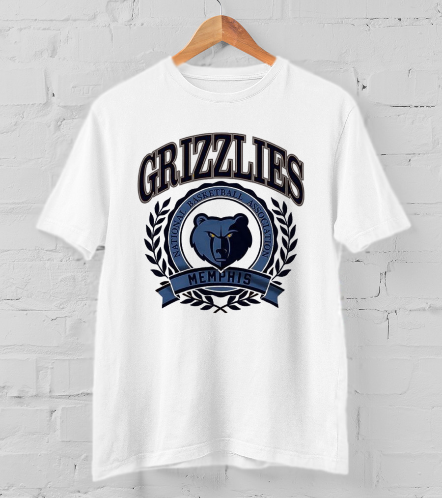 Memphis Grizzlies National Basketball Association Laurel Wreath Frame Retro T-Shirt