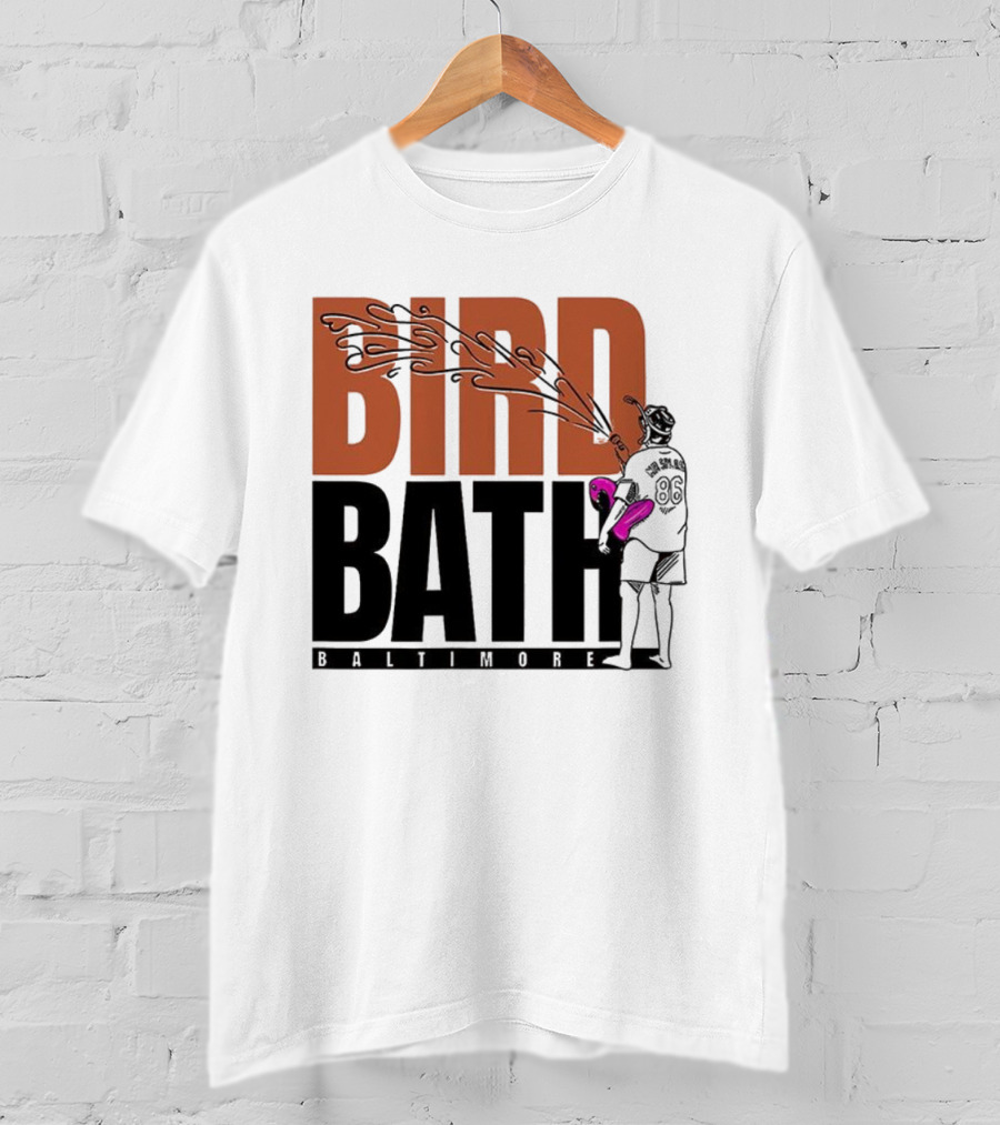 Bird Bath Mr. Splash Baltimore Orioles T-Shirt