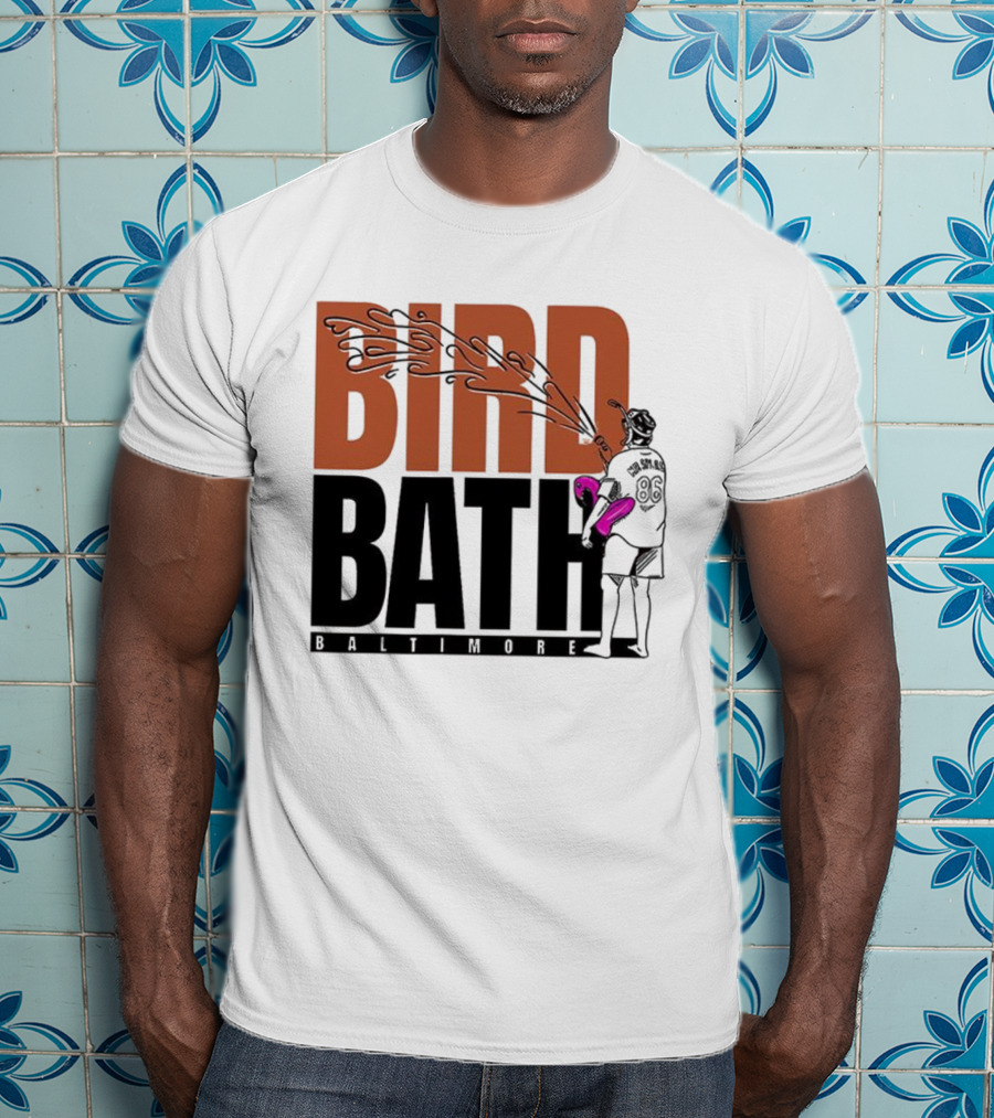 Bird Bath Mr. Splash Baltimore Orioles T-Shirt
