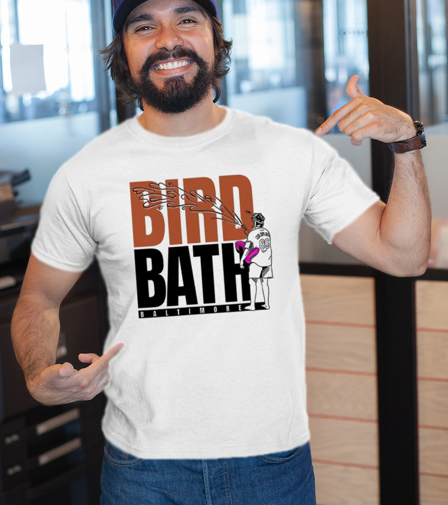 Bird Bath Mr. Splash Baltimore Orioles T-Shirt