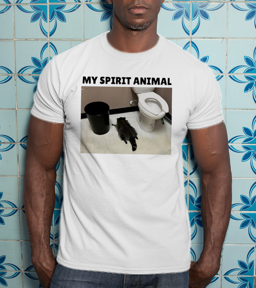 Raccoon My Spirit Animal Bathroom Humor T-Shirt