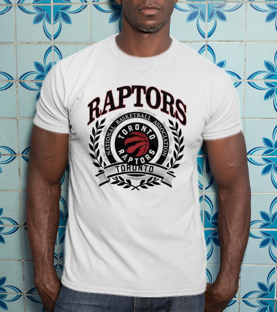 Toronto Raptors NBA Laurel Wreath Frame Retro T-Shirt