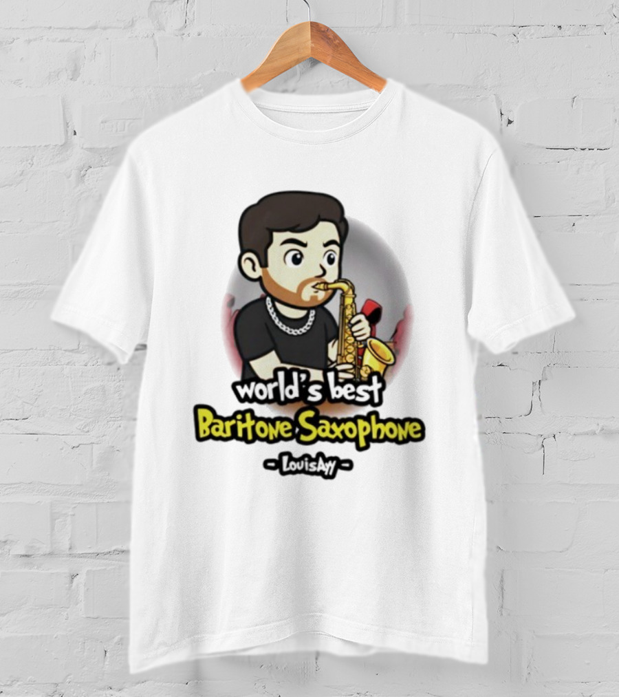 Baritone Saxophone World's Best Player Cartoon Character T-Shirt