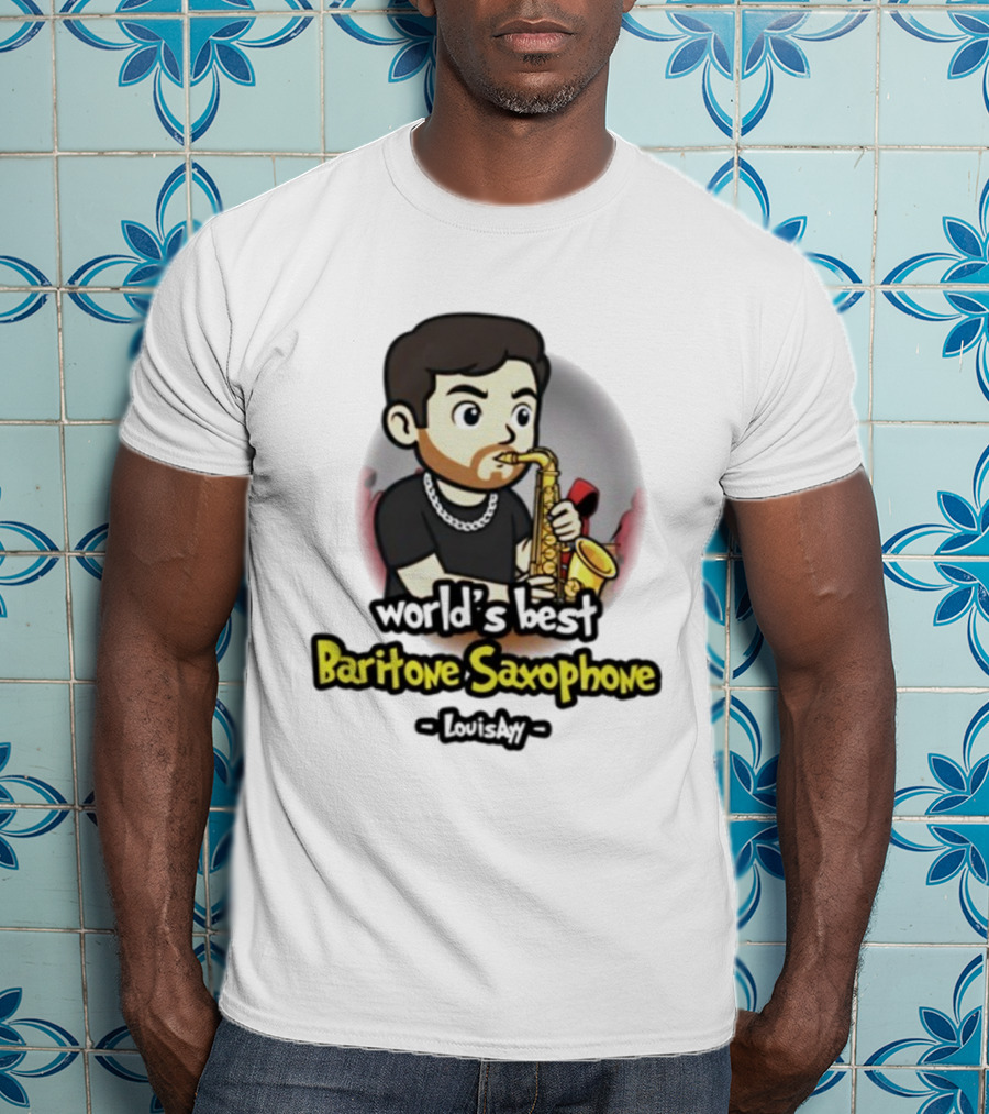 Baritone Saxophone World's Best Player Cartoon Character T-Shirt