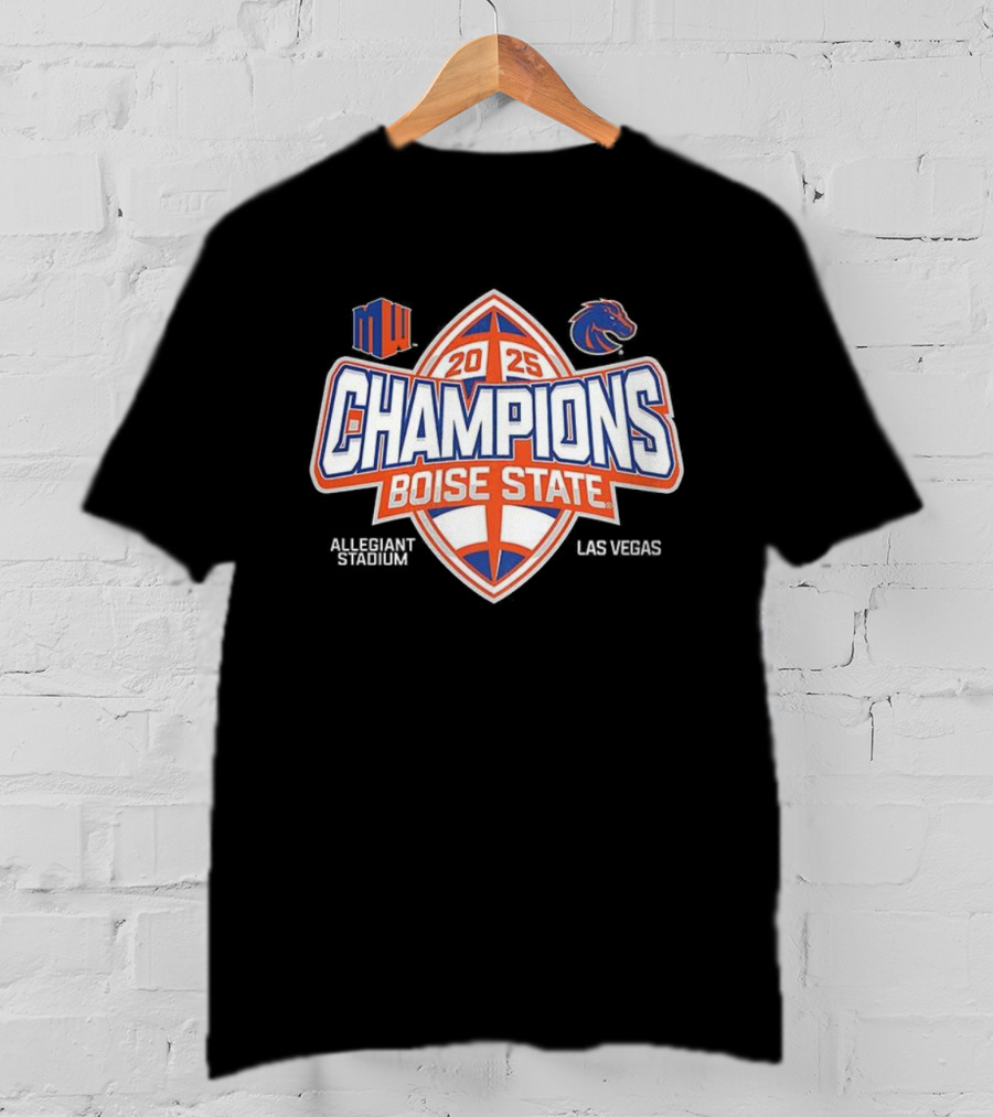 Boise State 2025 Champions Mountain West Football Albertsons Stadium Broncos Las Vegas T-Shirt