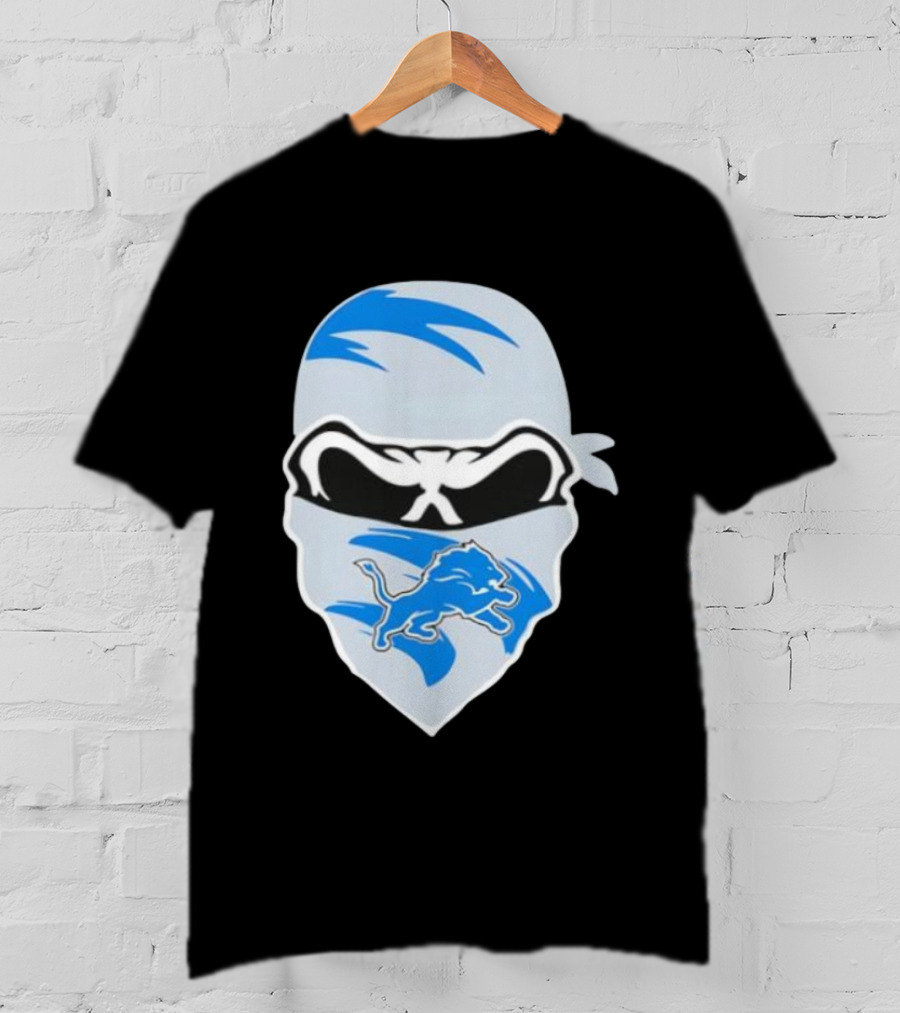 Bandana Man Detroit Lions Skull Stylish T-Shirt