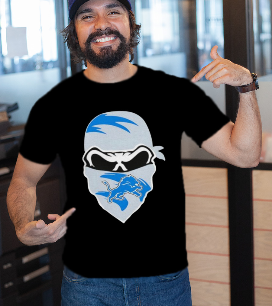 Bandana Man Detroit Lions Skull Stylish T-Shirt