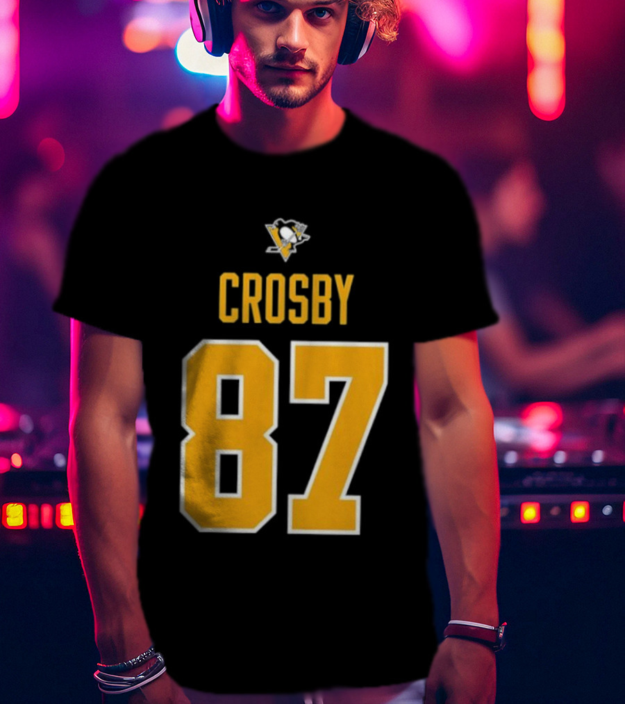 Crosby 87 Black Pittsburgh Penguins Stylish T-Shirt
