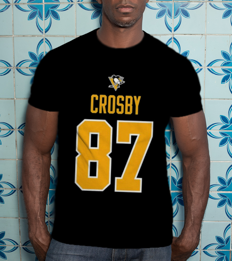 Crosby 87 Black Pittsburgh Penguins Stylish T-Shirt