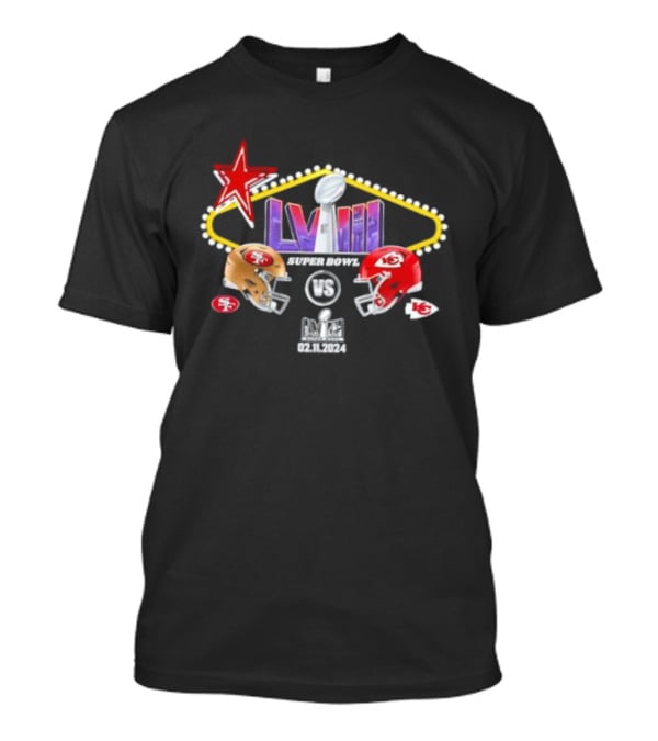 2025 NFL Super Bowl LVIII Chiefs Vs 49ers LVIII February Las Vegas Showdown T-Shirt