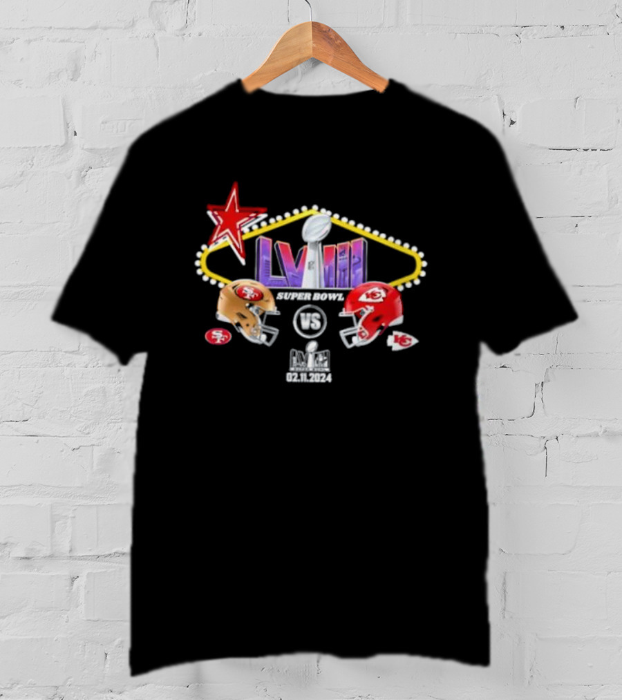 2025 NFL Super Bowl LVIII Chiefs Vs 49ers LVIII February Las Vegas Showdown T-Shirt