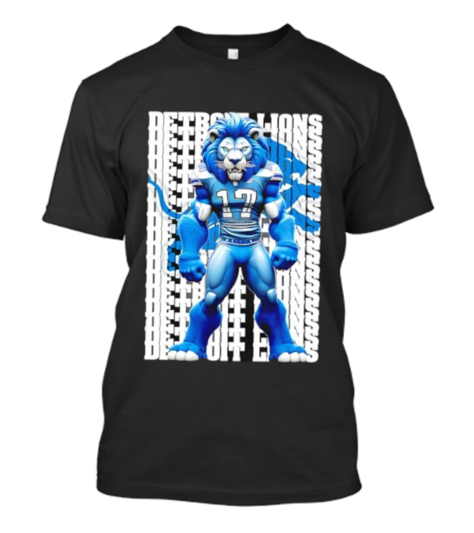 Detroit Lions Big Lion 17 Bold Blue Fan Apparel T-Shirt