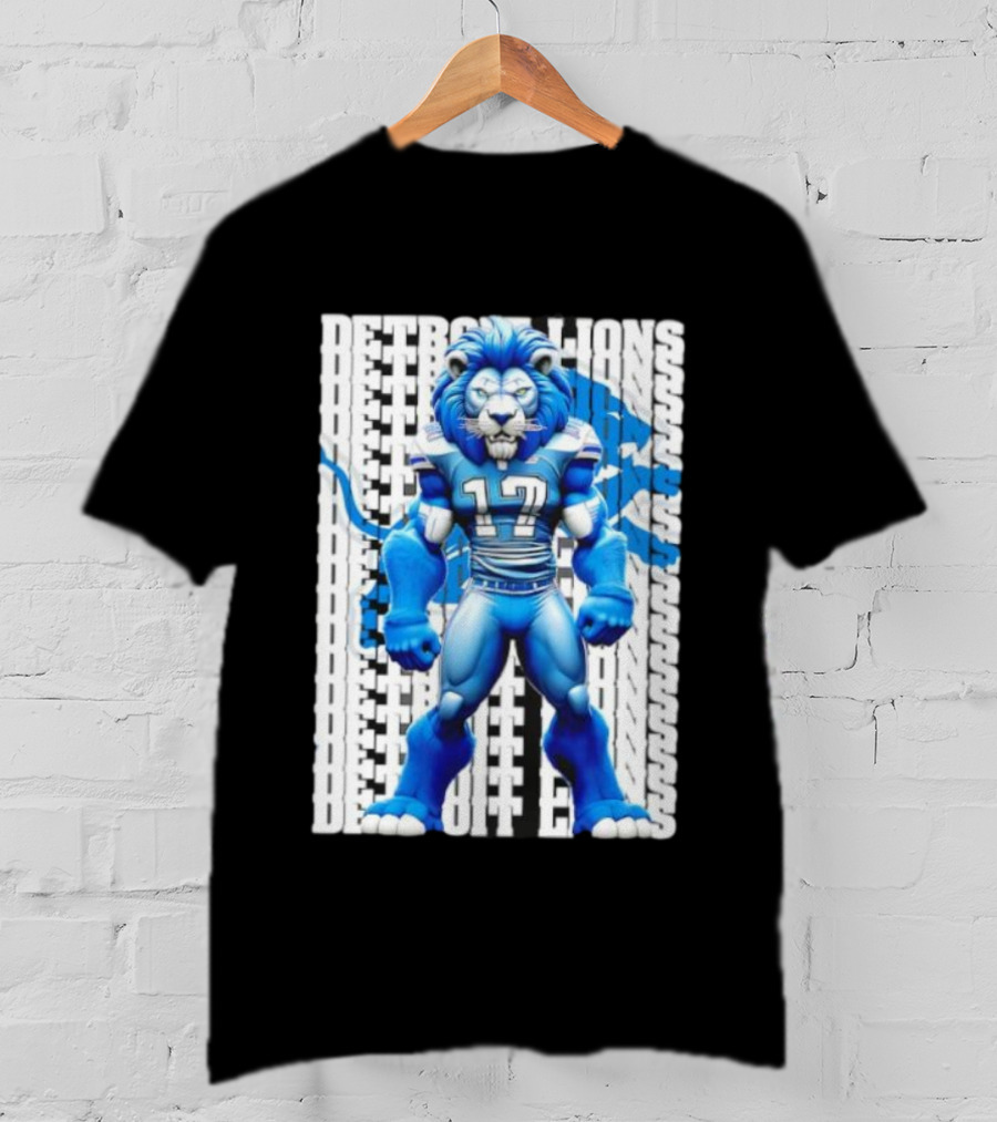 Detroit Lions Big Lion 17 Bold Blue Fan Apparel T-Shirt