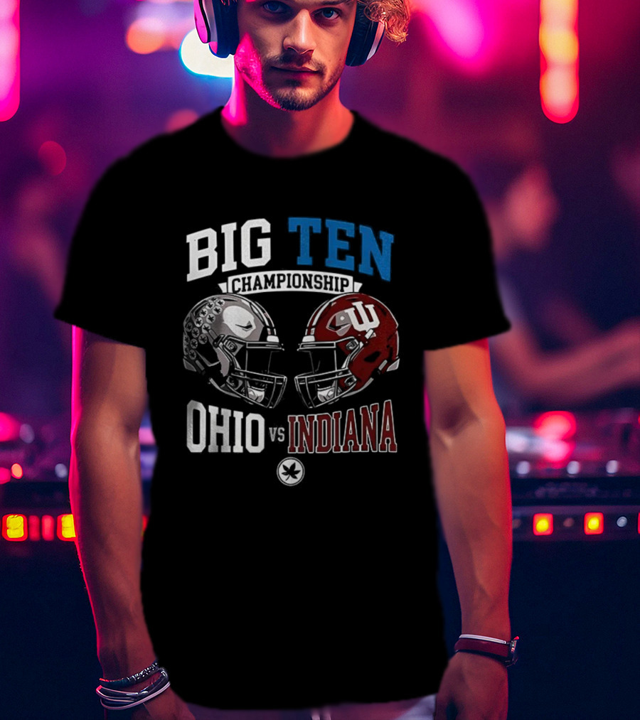 Big Ten Championship Ohio Indiana Football Helmets Showdown T-Shirt
