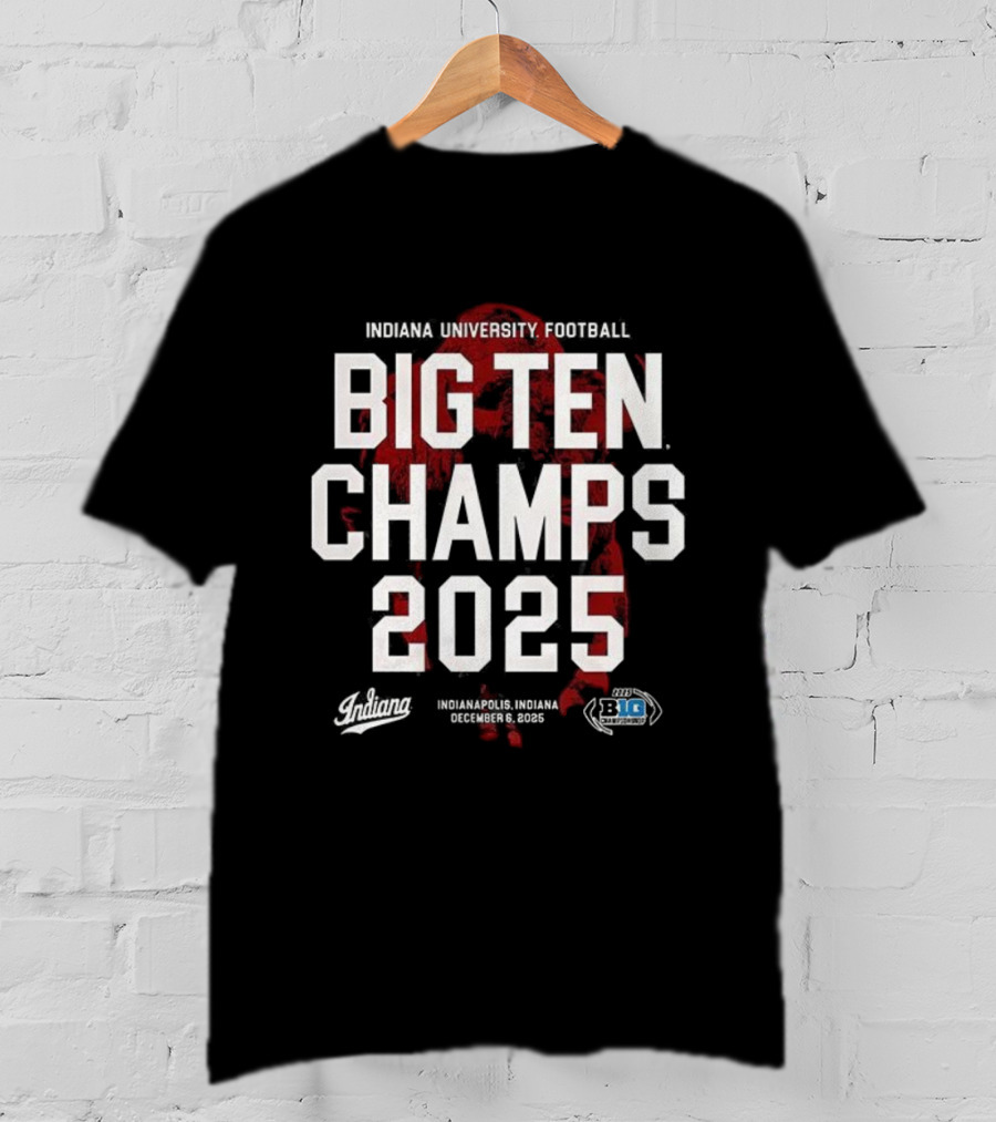 Indiana University Football Big Ten Champs 2025 Hoosiers Victory Celebration T-Shirt