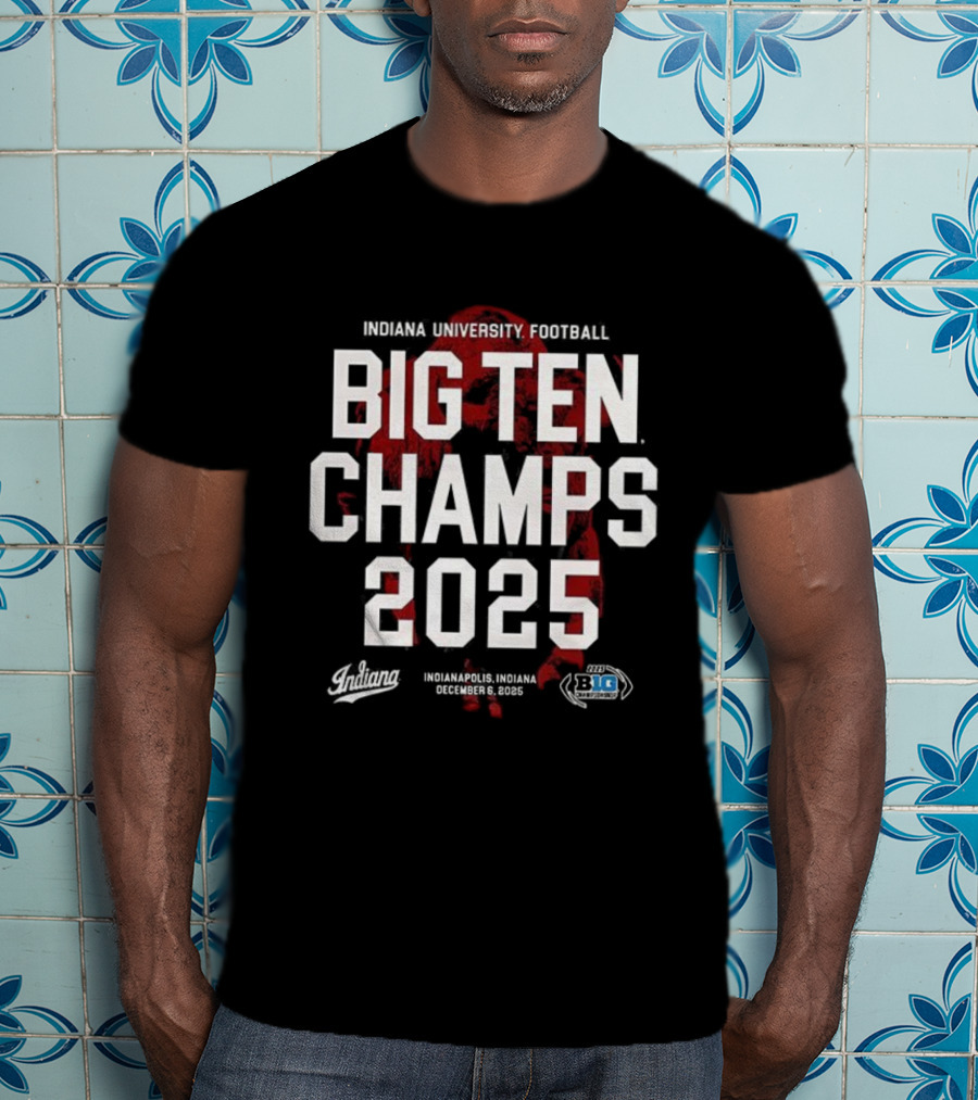 Indiana University Football Big Ten Champs 2025 Hoosiers Victory Celebration T-Shirt
