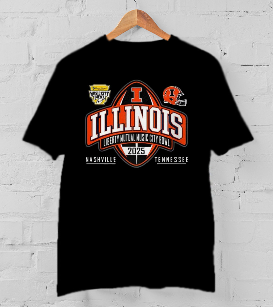 Liberty Mutual Music City Bowl Illinois 2025 Nashville Tennessee Football Helmet T-Shirt