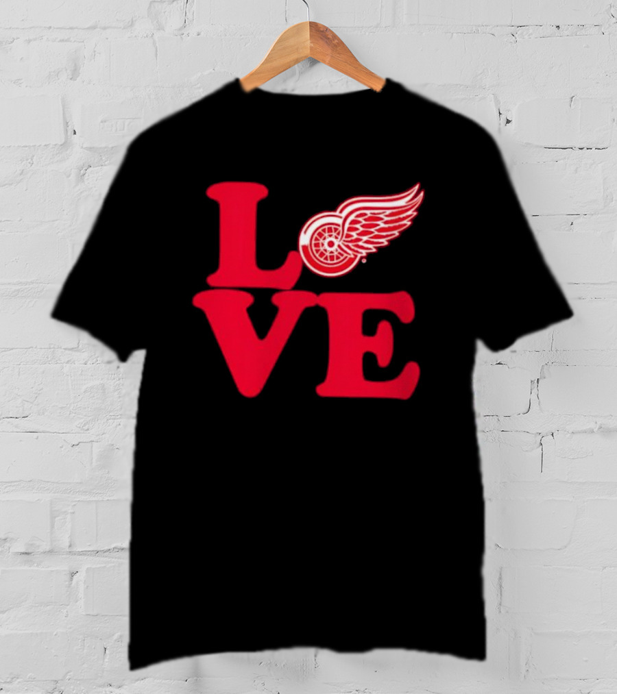 LOVE Detroit Red Wings Red Wings Stylish Iconic Fan Design T-Shirt