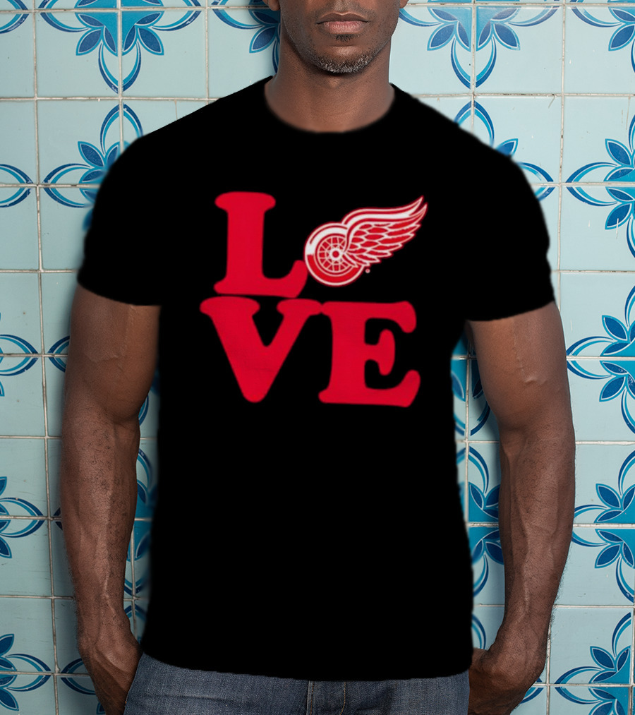 LOVE Detroit Red Wings Red Wings Stylish Iconic Fan Design T-Shirt
