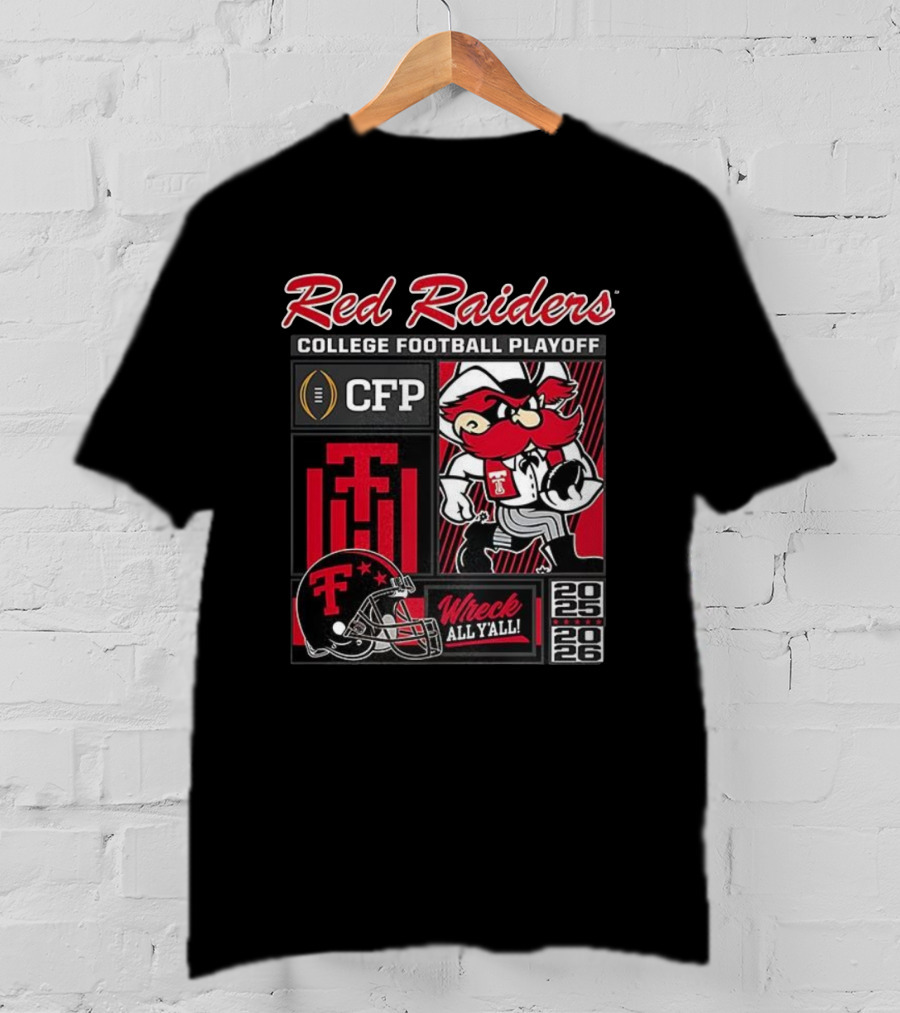 Red Raiders College Football Playoff 2025 2026 Wreck All Y'all CFP T-Shirt