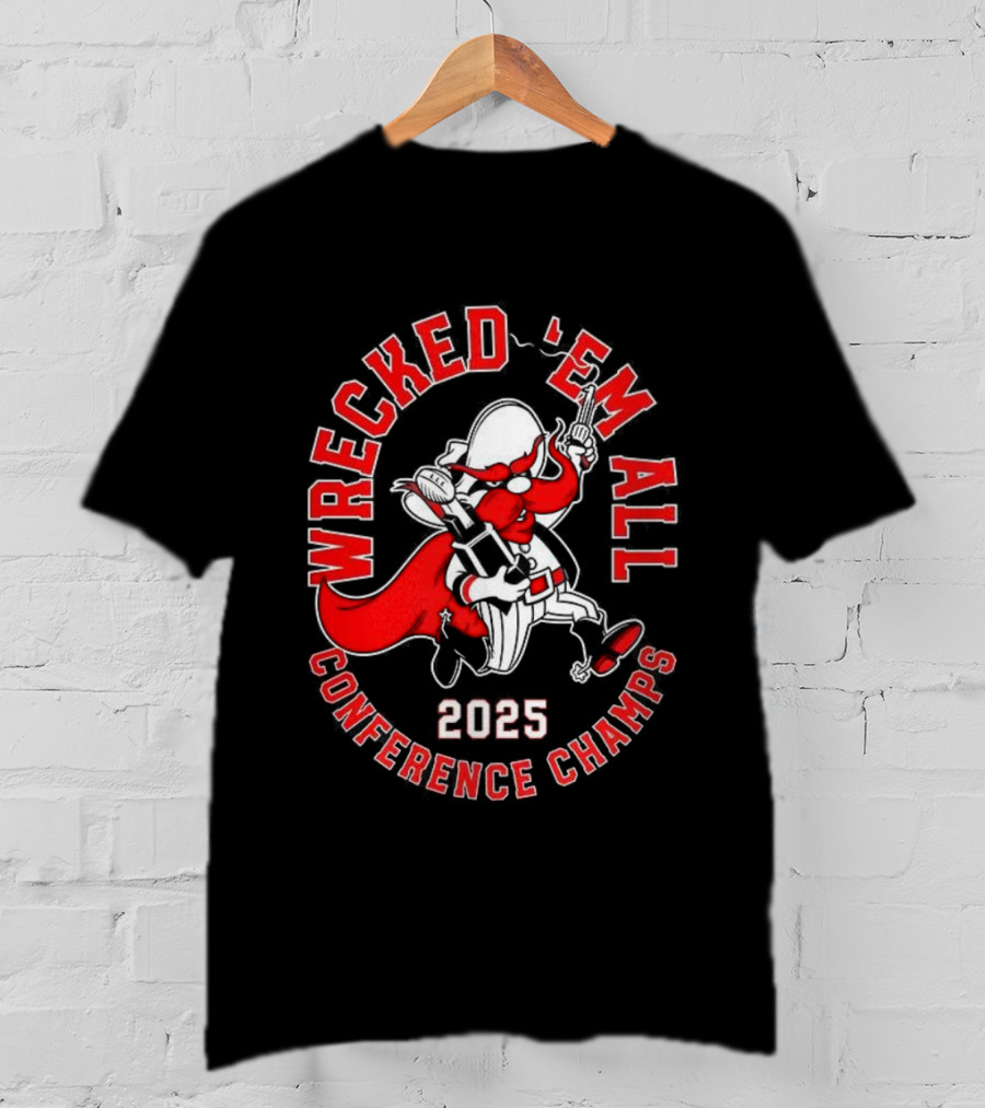 Wrecked ’em All 2025 Conference Champs Texas Tech Red Raiders T-Shirt