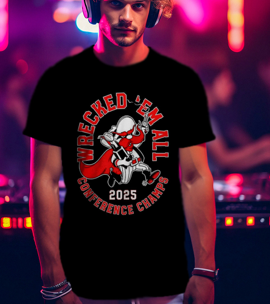Wrecked ’em All 2025 Conference Champs Texas Tech Red Raiders T-Shirt