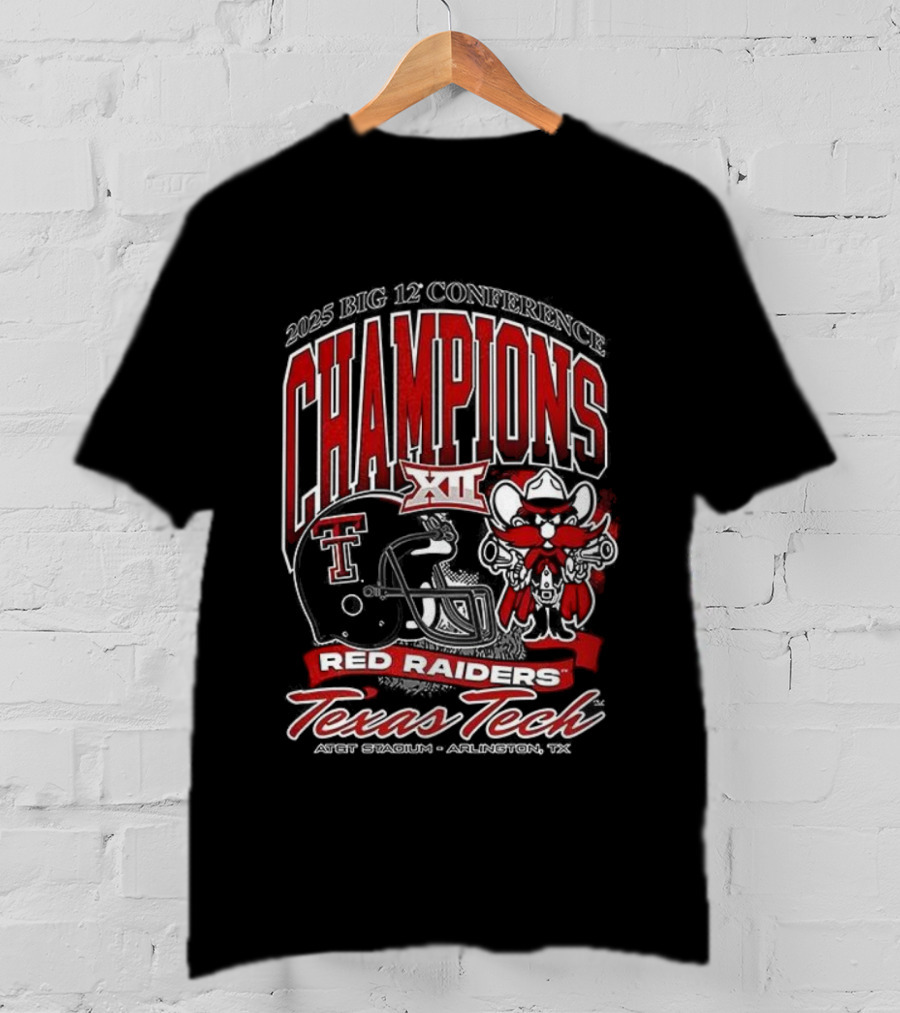 Texas Tech Red Raiders 2025 Big 12 Champions Texas Tech Football T-Shirt