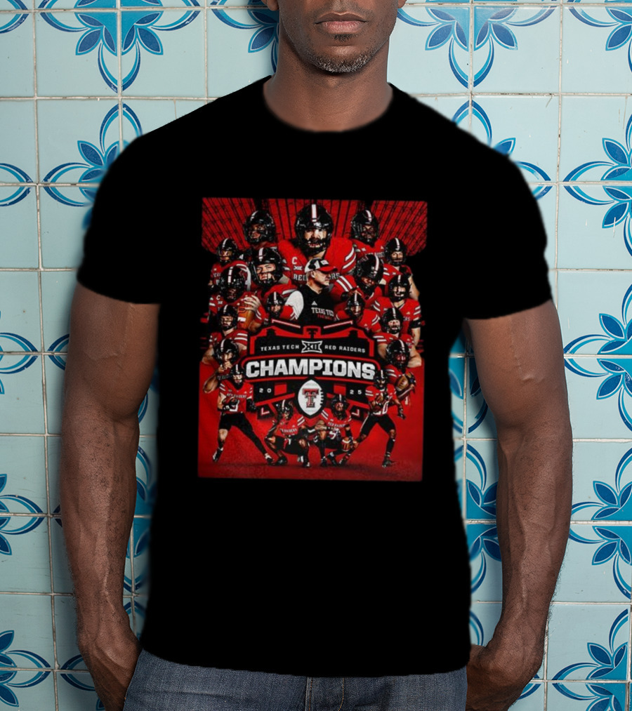 Texas Tech Red Raiders BIG 12 Champions 2025 Football Team Victory T-Shirt