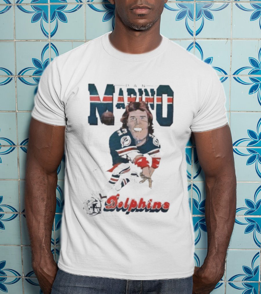 Marino Dolphins Football '80s Caricature T-Shirt