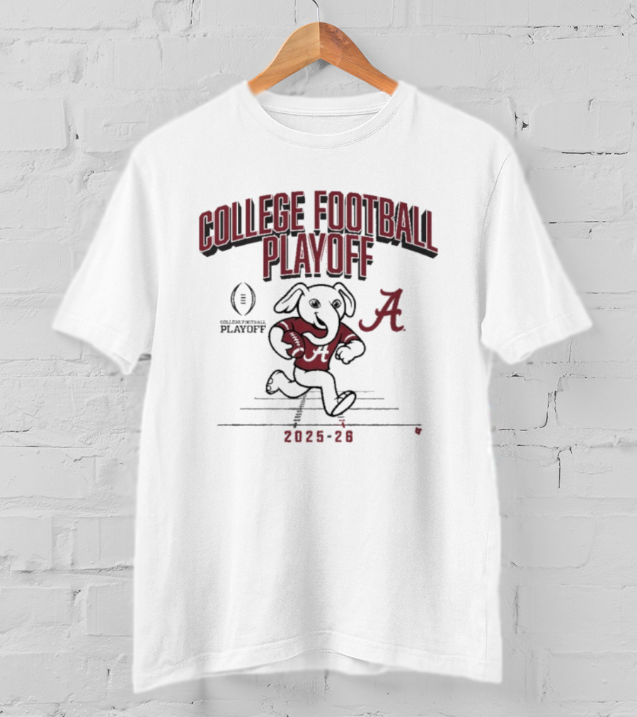 Alabama Crimson Tide 2025 2026 College Football Playoff Mascot Running With Ball T-Shirt