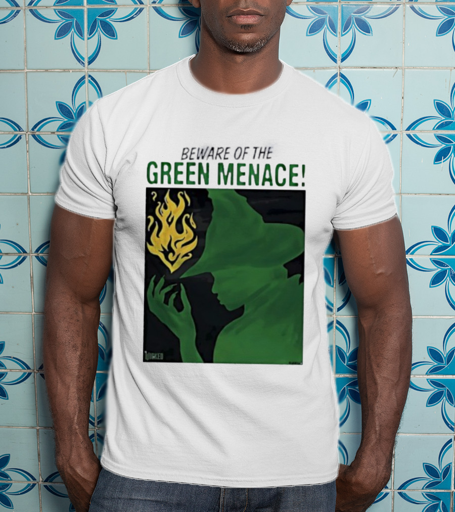 Wicked Green Menace Elphaba Wizard Of Oz Magic Flame T-Shirt