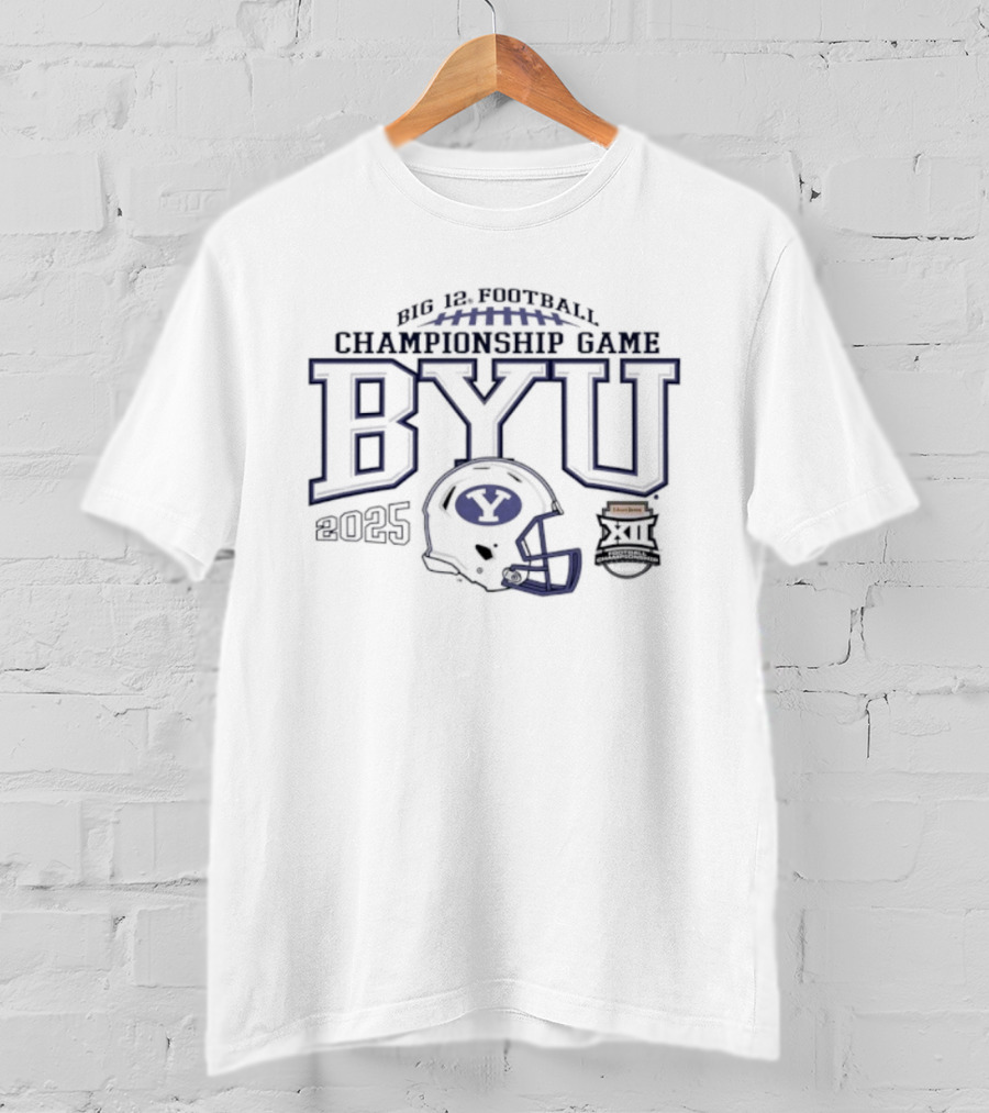 BYU Cougars Big 12 Football Championship Game 2025 Helmet Logo T-Shirt