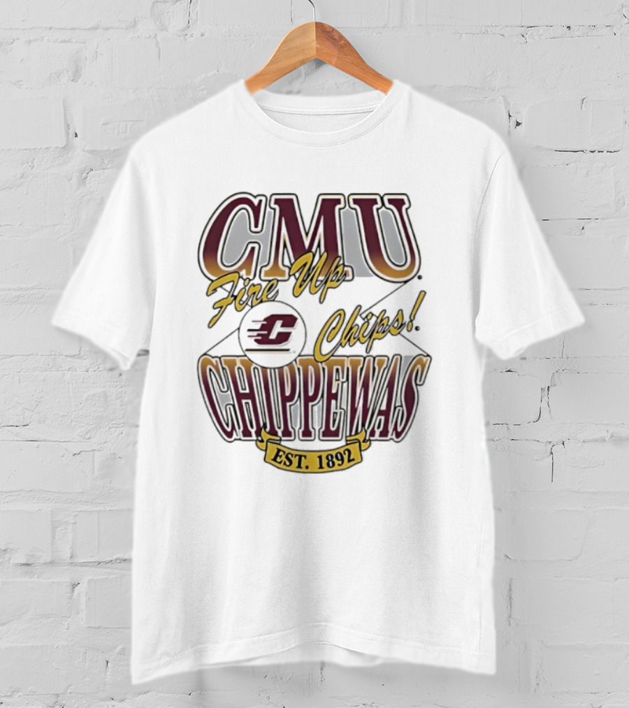 CMU Fire Up Chips Chippewas Est 1892 T-Shirt