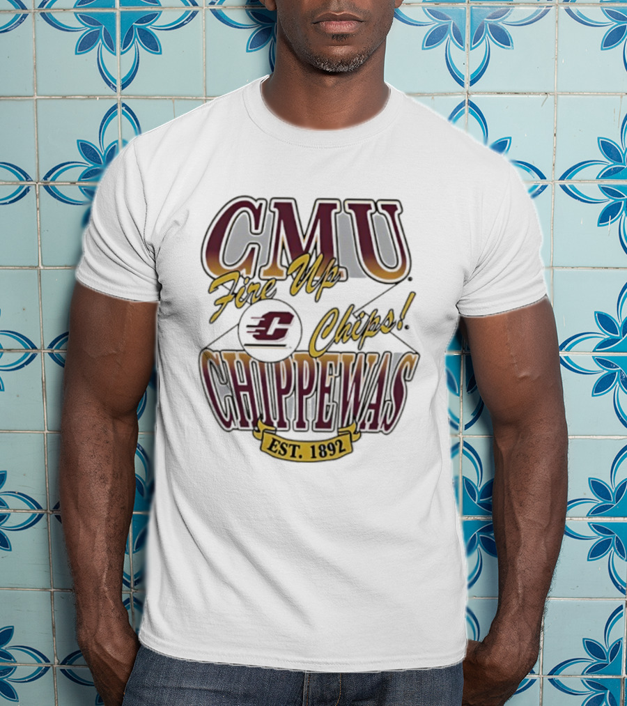 CMU Fire Up Chips Chippewas Est 1892 T-Shirt