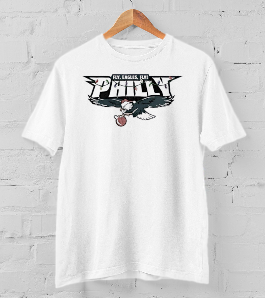 Fly Eagles Fly Philadelphia Eagles Christmas Eagle Santa Hat T-Shirt
