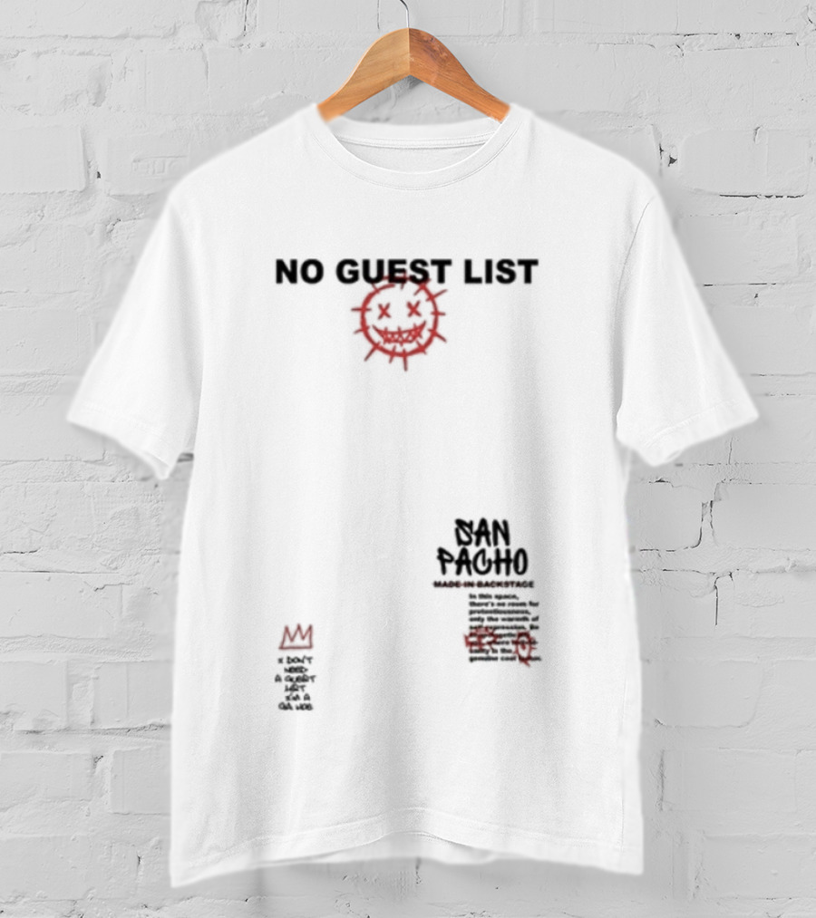 San Pacho No Guest List Everyone Is Equal On The Dance Floor Music Community Unity T-Shirt