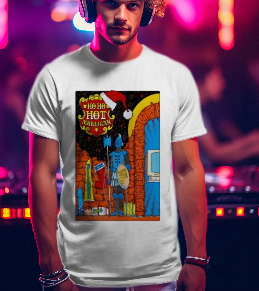Ho Ho Ho Hot Mulligan Dec 6th 2025 The Fillmore Detroit Knight And Santa Hat T-Shirt