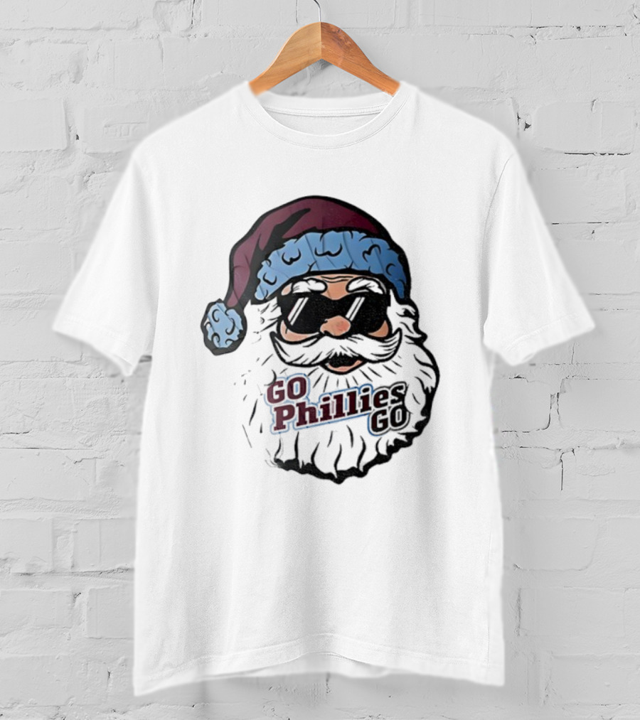 Santa Claus Phillies Go Phillies Baseball 2025 Christmas Hat T-Shirt