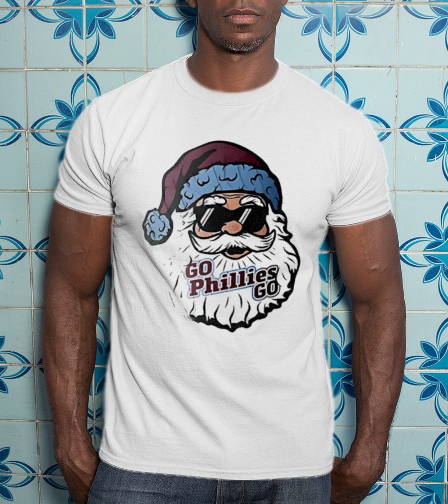 Santa Claus Phillies Go Phillies Baseball 2025 Christmas Hat T-Shirt