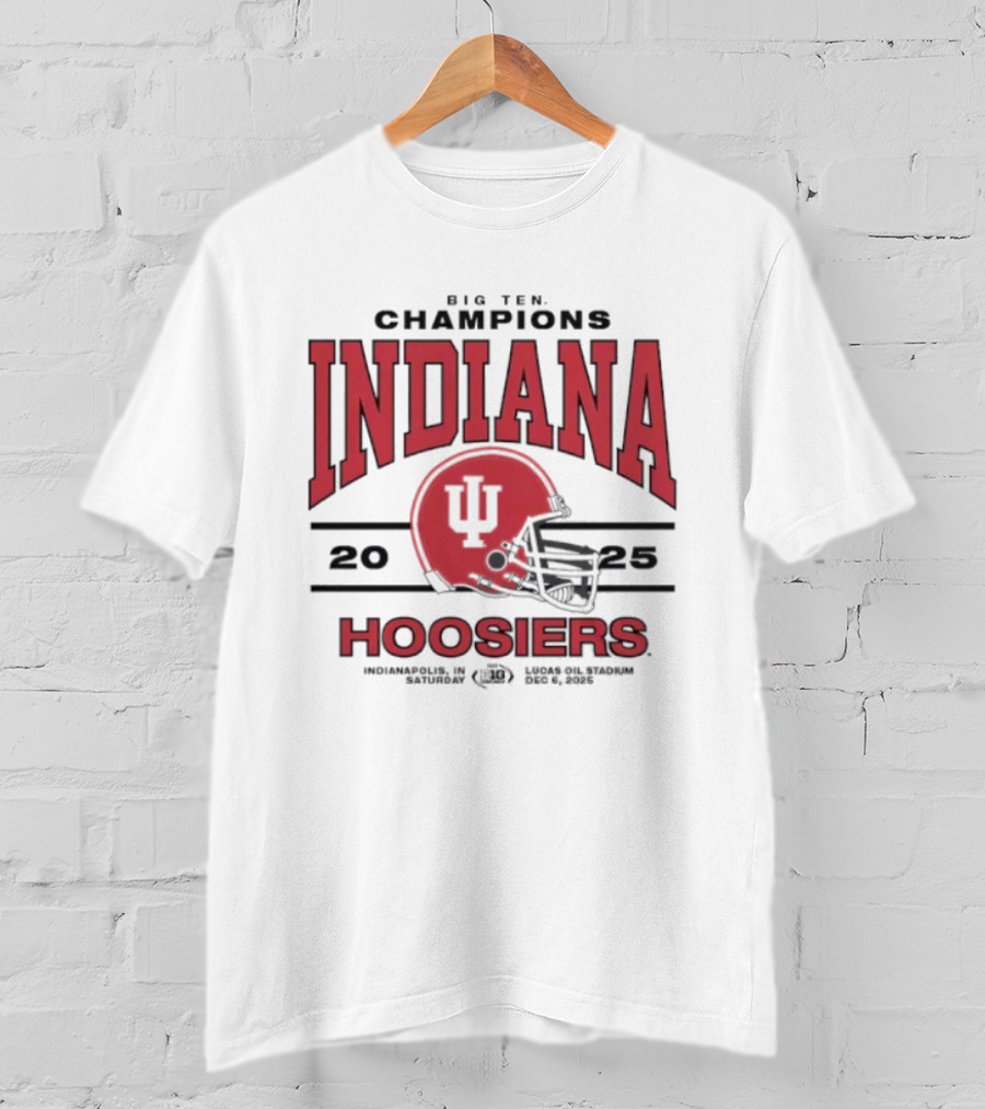 Indiana Hoosiers 2025 Big Ten Champions Football Helmet T-Shirt