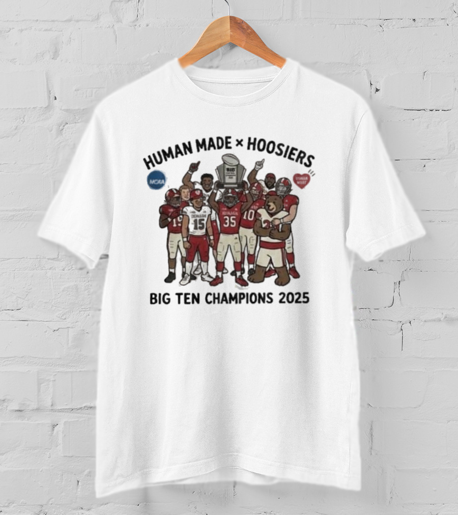 Indiana Hoosiers Human Made Big Ten Champions 2025 CFP NCAA Winner T-Shirt