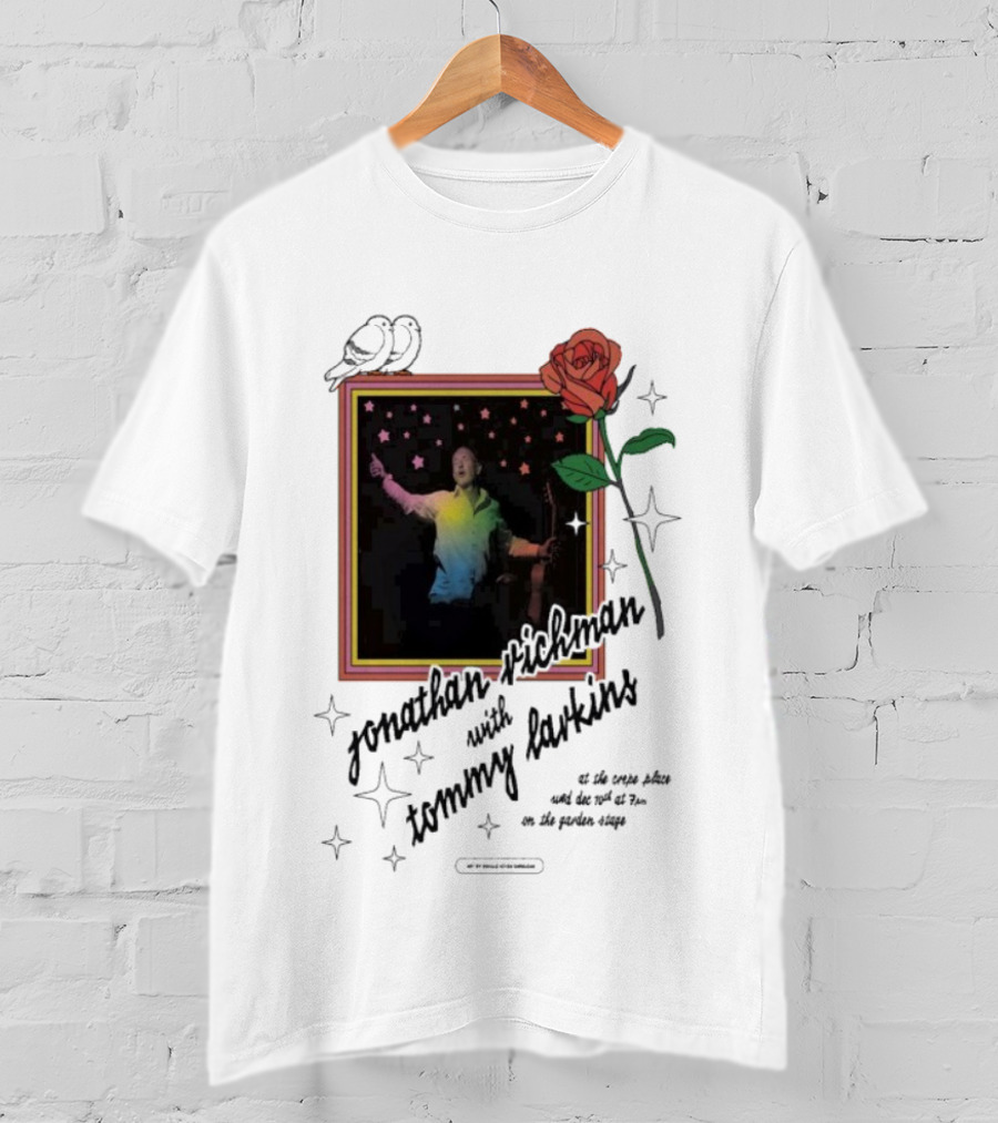 Jonathan Richman With Tommy Larkins Santa Cruz December 10 2025 Event With Rose And Stars T-Shirt