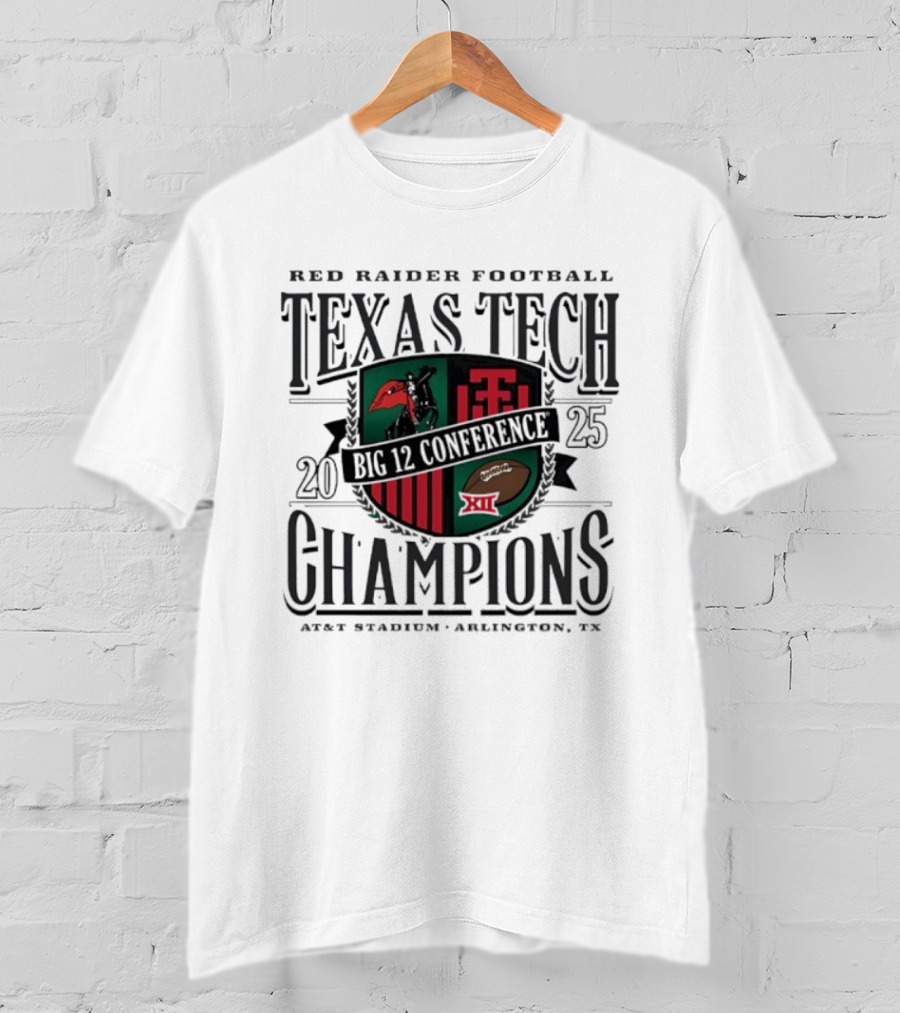 Texas Tech Red Raiders Football Big 12 Champions AT&T Stadium Arlington TX T-Shirt
