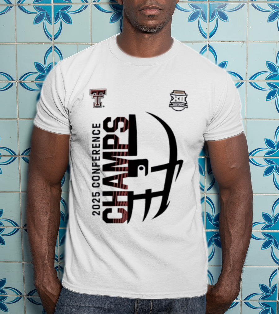 Texas Tech Red Raiders 2023 Conference Champions Football Helmet T-Shirt