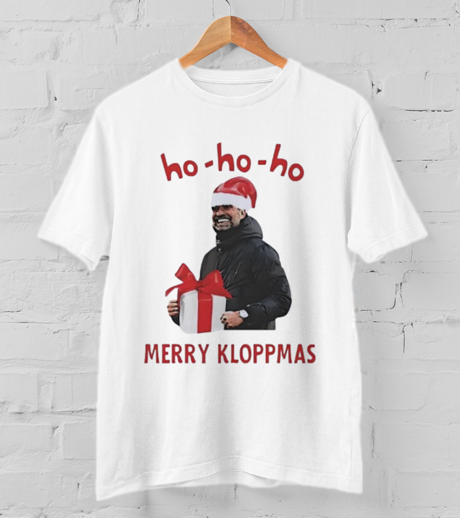 Ho Ho Ho Merry Kloppmas Christmas Funny Santa Hat T-Shirt