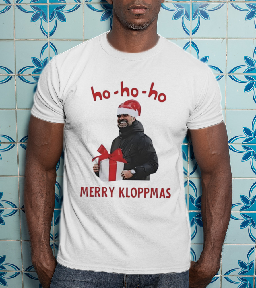 Ho Ho Ho Merry Kloppmas Christmas Funny Santa Hat T-Shirt