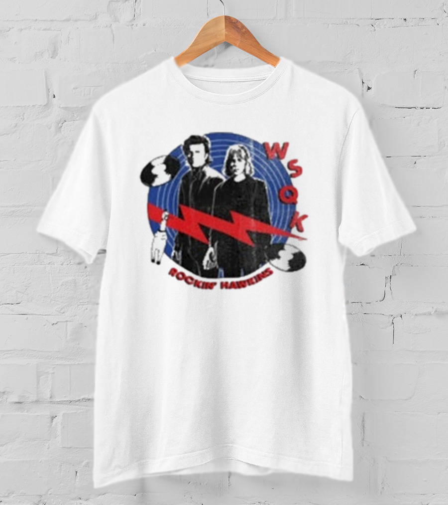 Steve Harrington Nancy Wheeler Stranger Things WSQK Rockin’ Hawkins T-Shirt